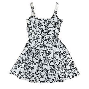 Lauren Ralph Lauren Fit and Flare Floral Square Neck Pleated Mini Dress Size 10